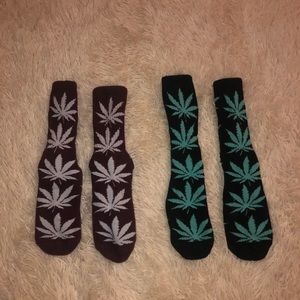 HUF Two Pairs of Weed Socks Zumiez